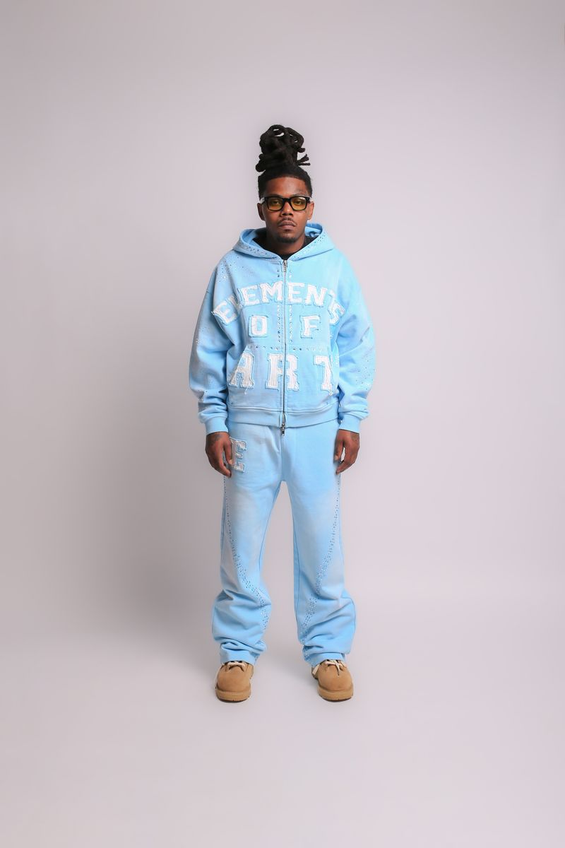 Elements Of Art Cluster Men's Hoodie - Light Blue