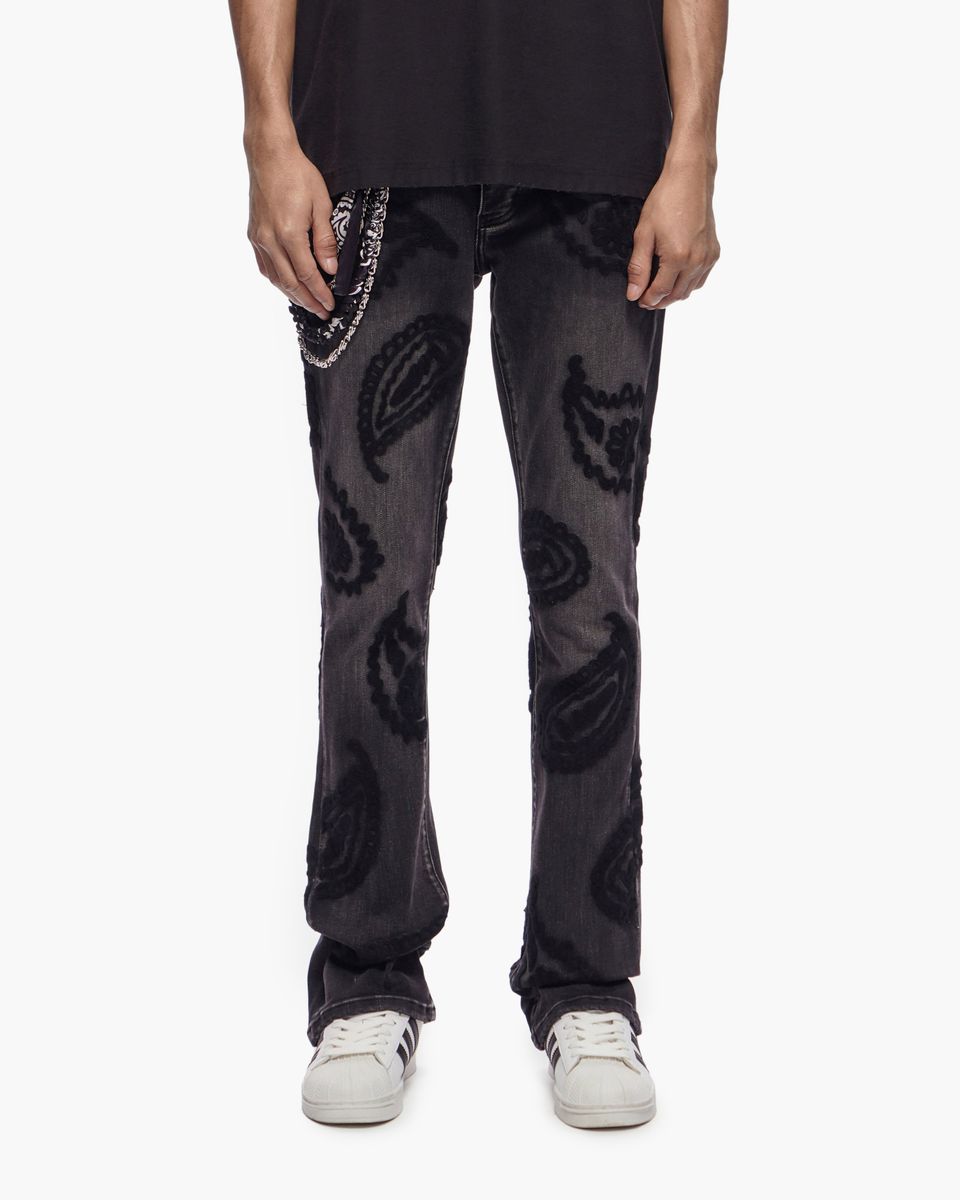 Trnchs Paisley Denim Pants - Flare Fit