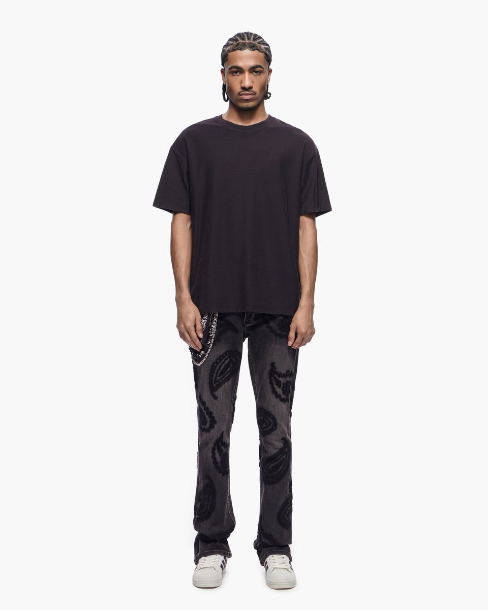 Trnchs Paisley Denim Pants - Flare Fit