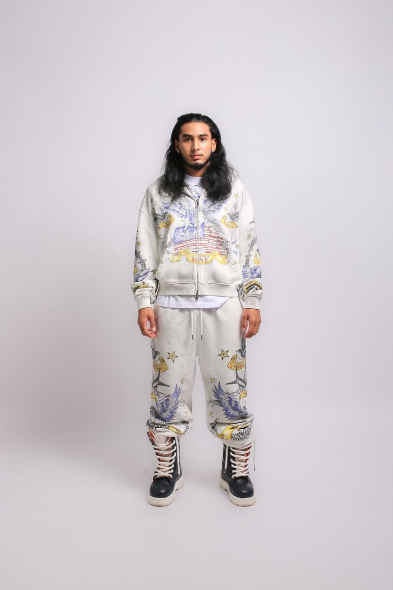 Elements Of Art Americana Hoodie - Gray