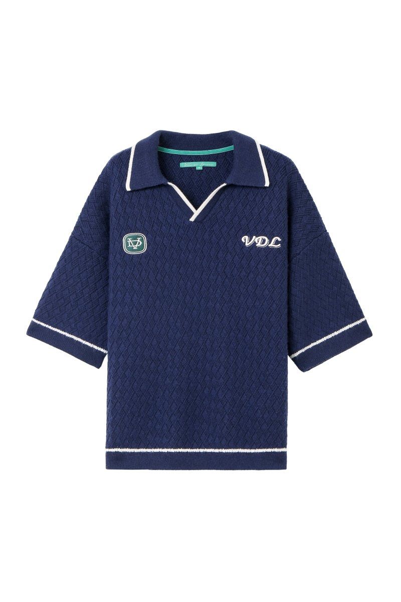 Vala De Labasas Solis Knit Polo Men's Shirt - Quilted Pattern