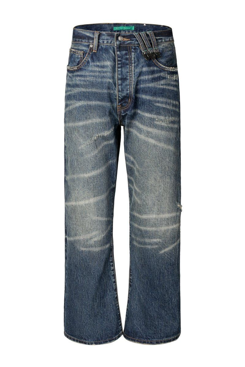 Vala De Labasas Trame Selvedge Baggy Jean - Distressed