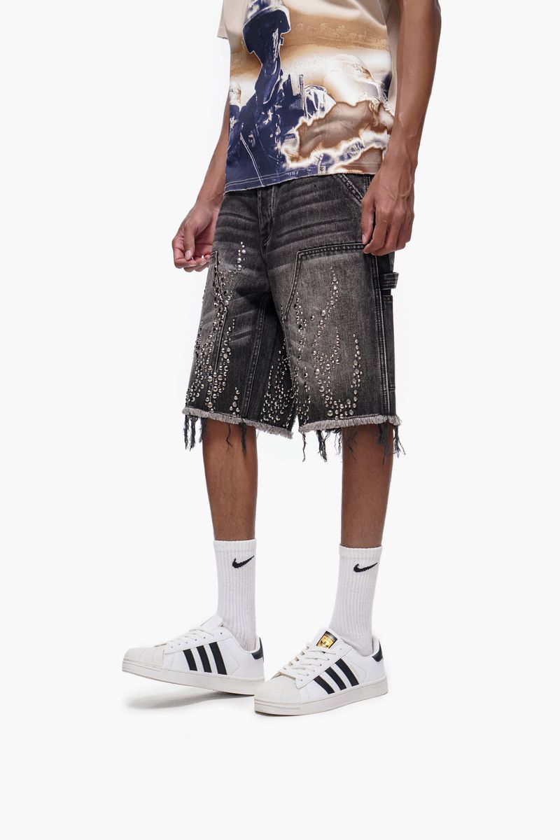 Trnchs Patch Denim Shorts - Distressed