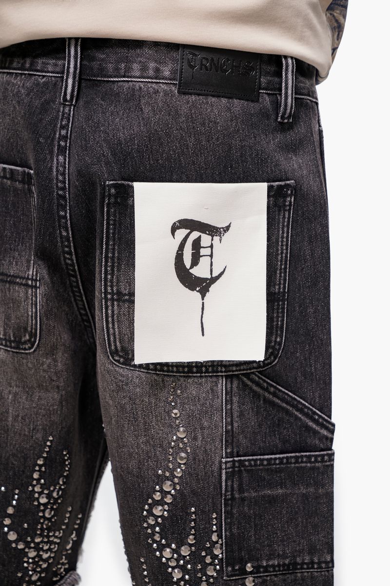 Trnchs Patch Denim Shorts - Distressed