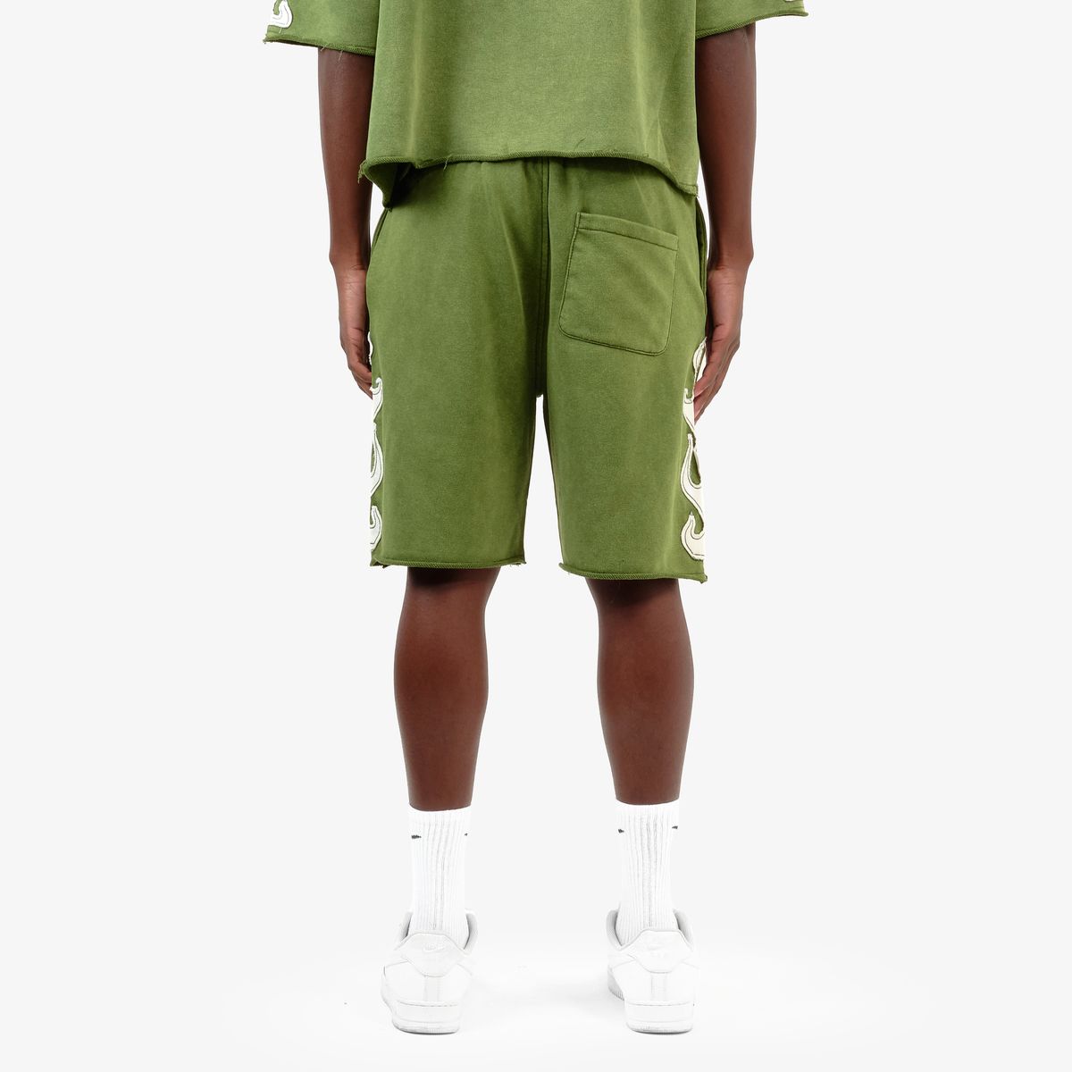 Copper Rivet Flame Shorts - Raw-Cut Hem