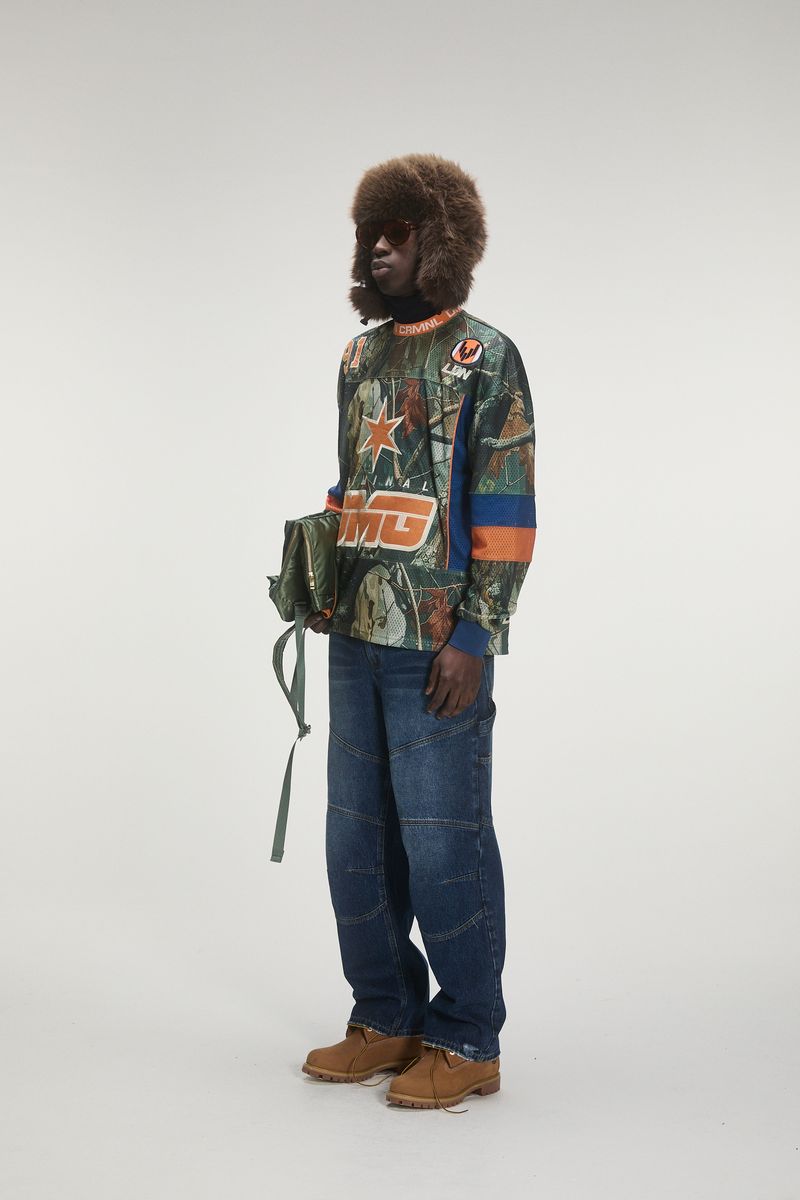 Criminal Damage Woodland T-Shirt - Mesh Grn&orng