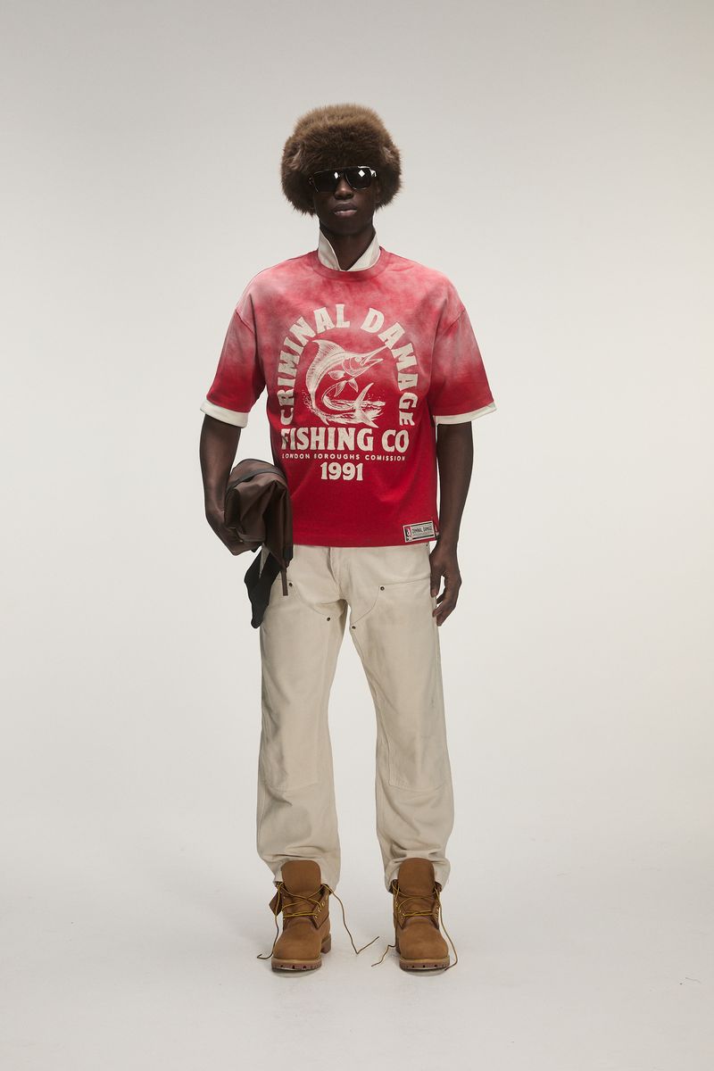 Criminal Damage Fishing Tee - Graphic Washred