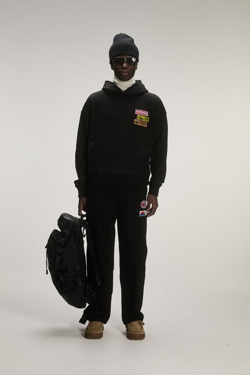 Criminal Damage Honk Hoodie - Chenille Patches Black