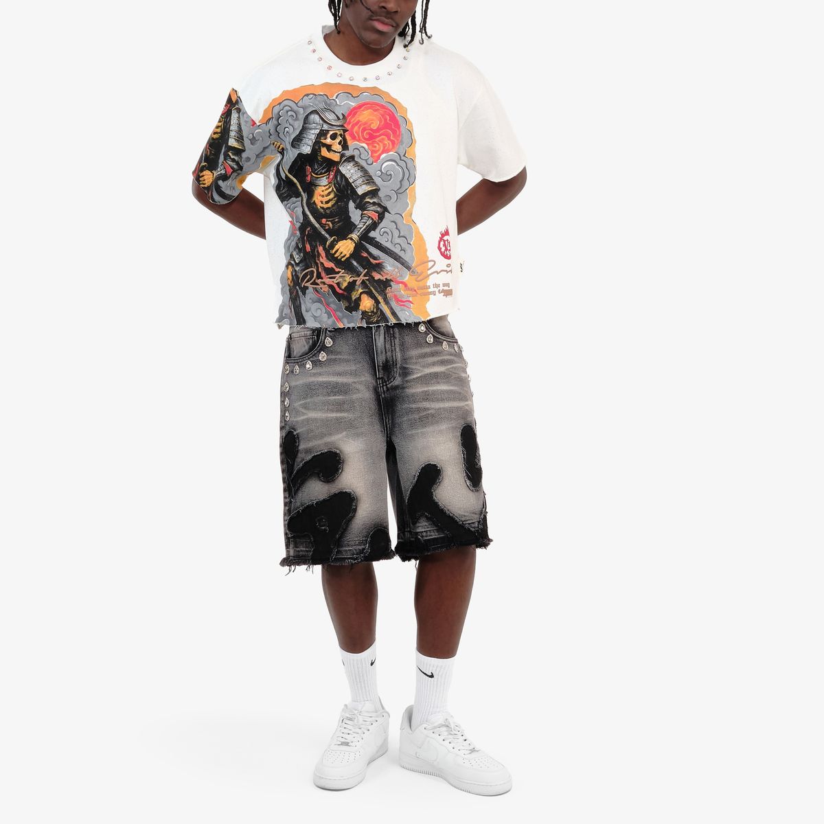 Copper Rivet Samurai T-Shirt - Rhinestone