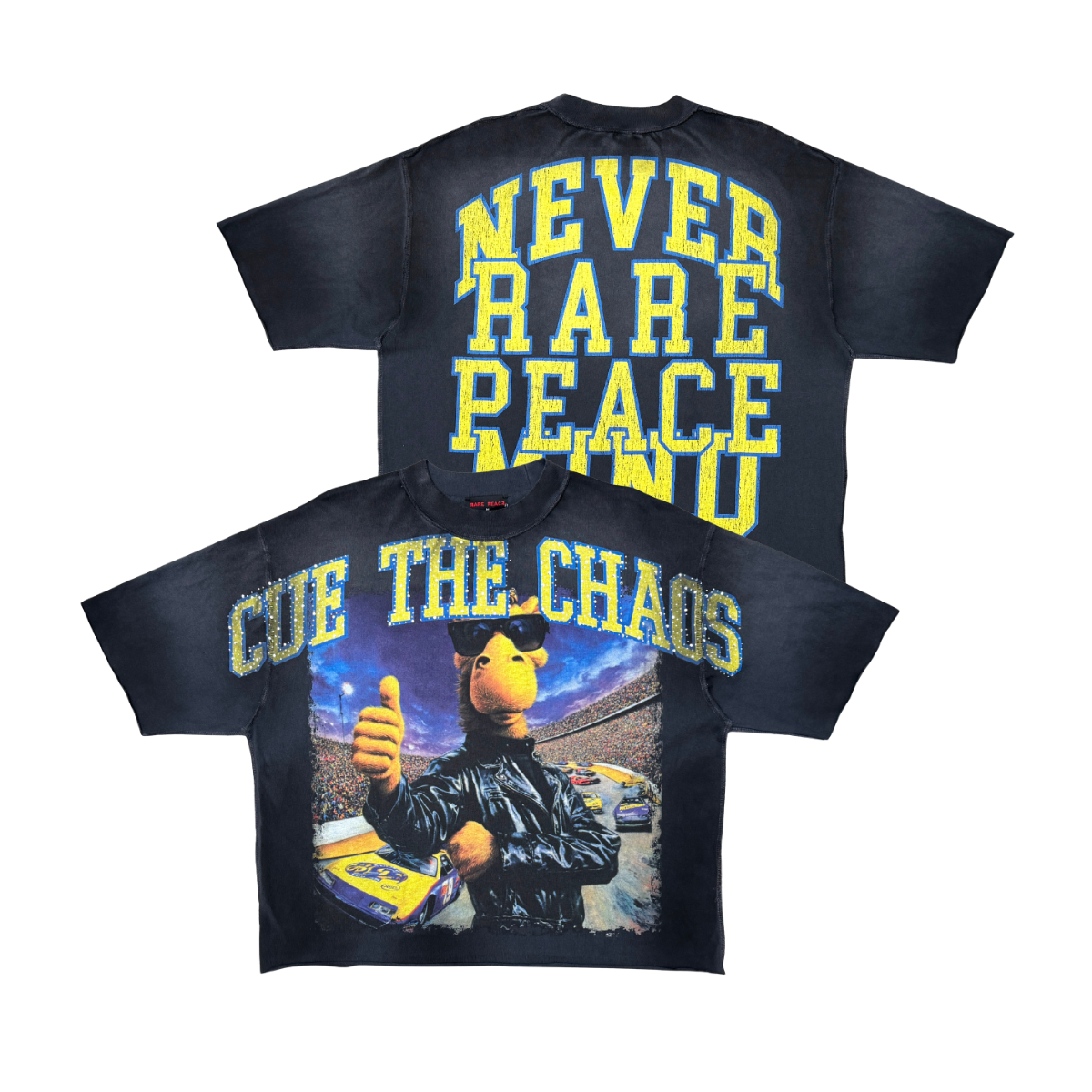Rare Peace Chaos Tee - Rhinestone Graphic