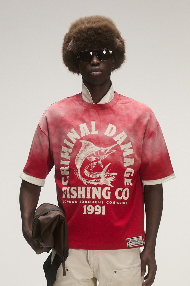 Criminal Damage Fishing Tee - Graphic Washred