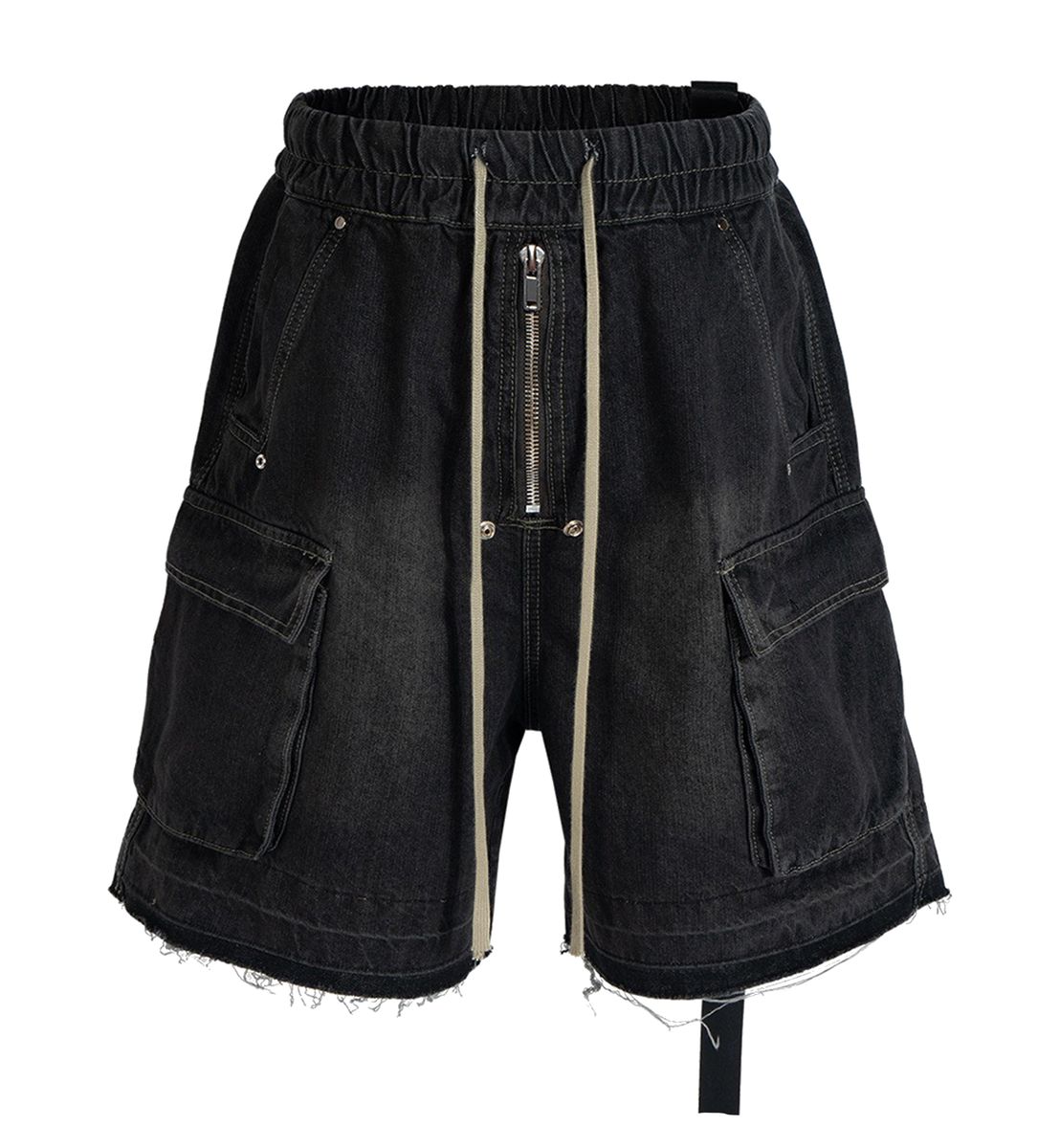 Undeveloped Drawstring Shorts - Distressed Hem