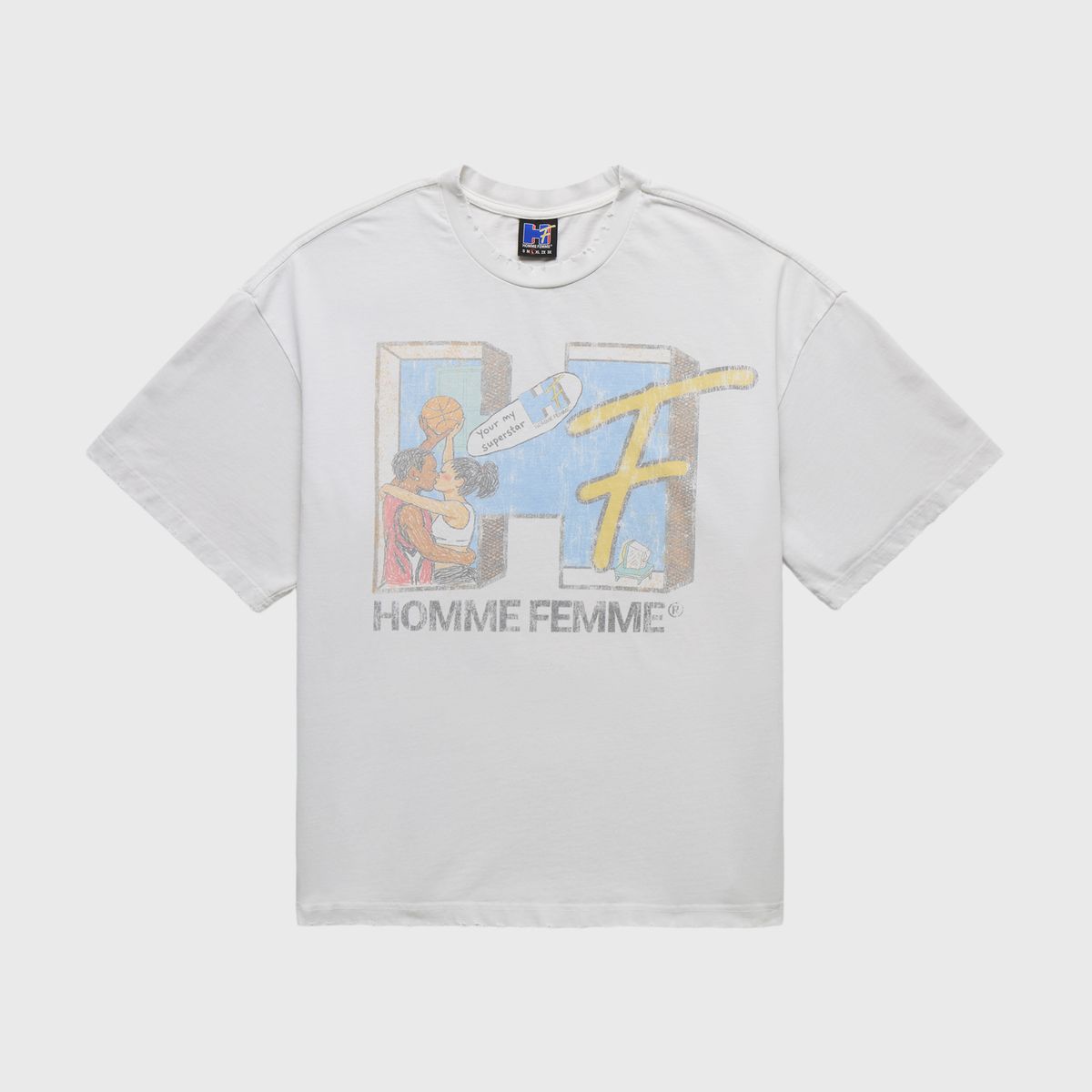 Homme+Femme Basketball Tee - Distressed