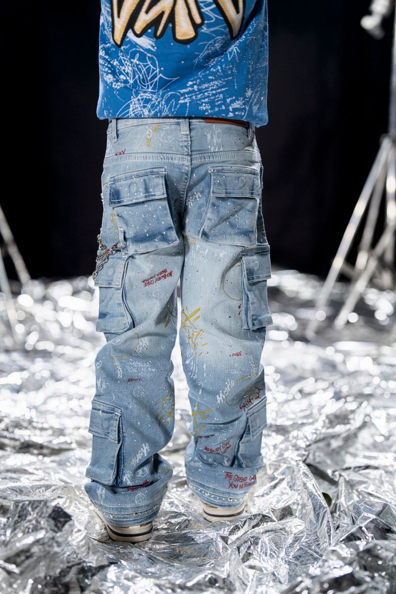 Elite Premium Graffiti Jeans - Light Blue