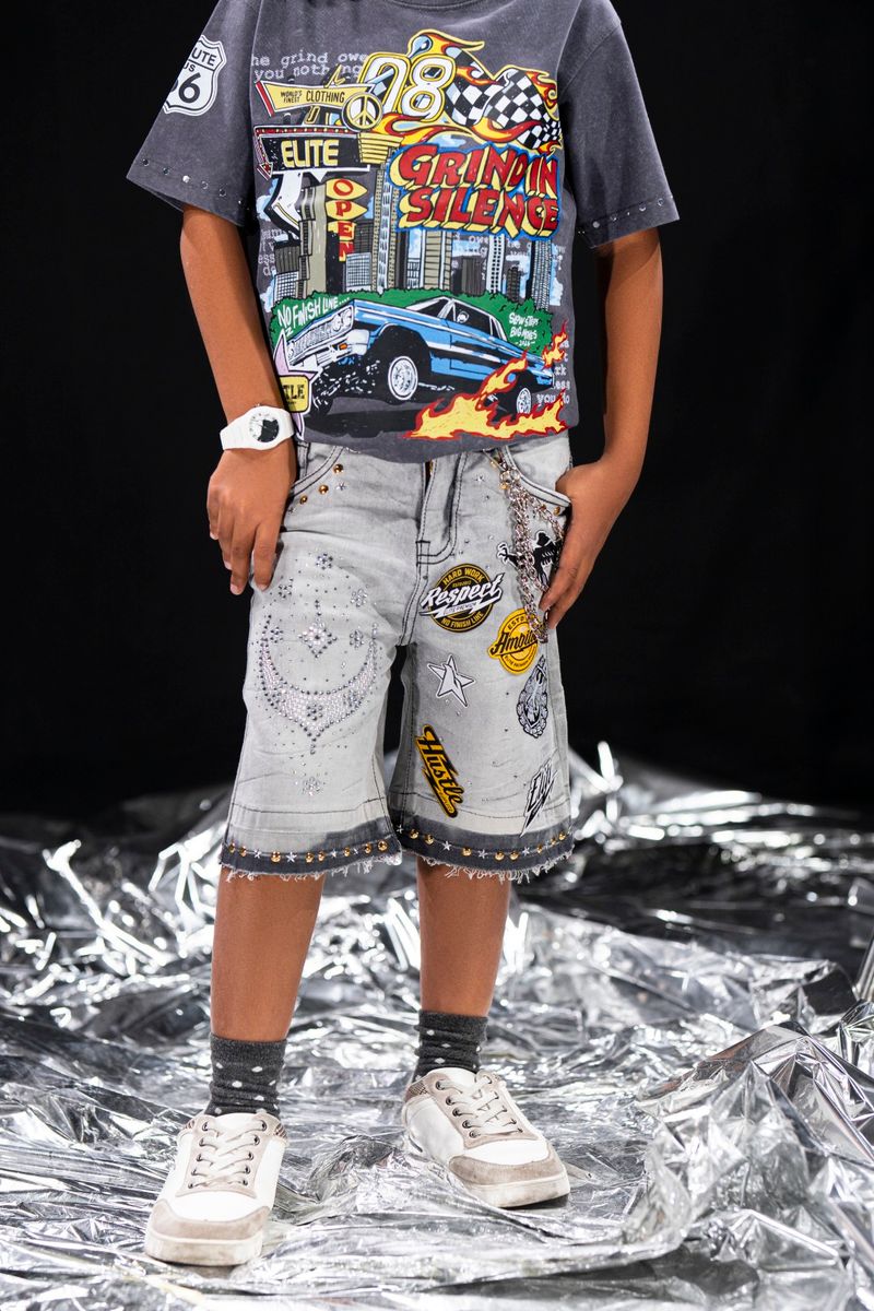 Elite Night Sky Shorts - Light Wash