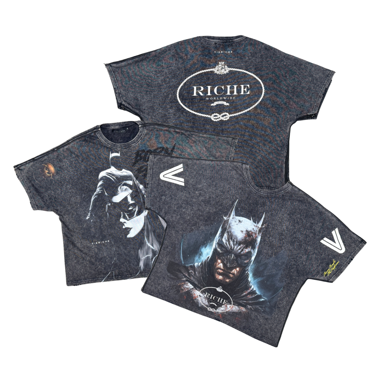 Vie+Riche Dark Knight Tee - Acid Wash