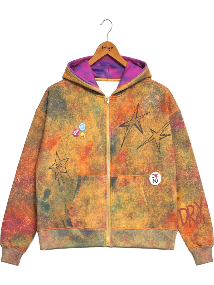 Dry Rot Star Hoodie - Acid Wash