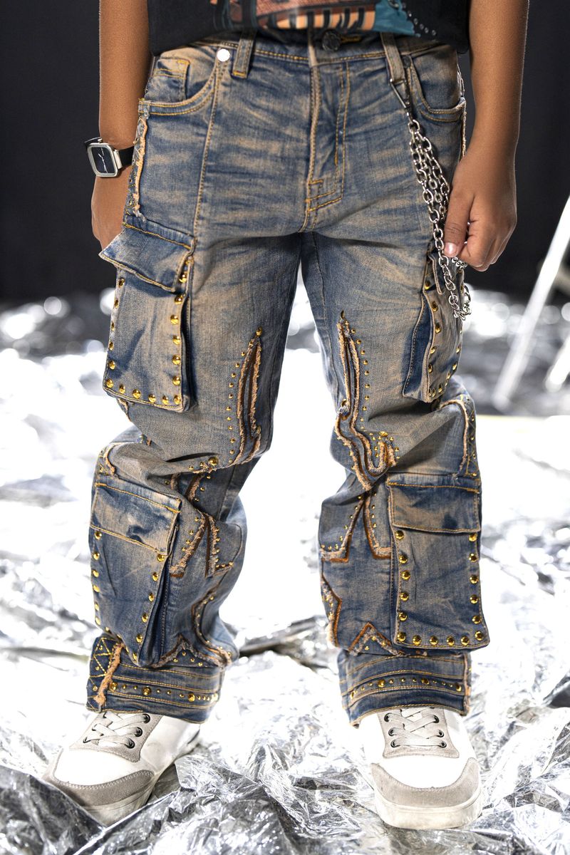 Elite Premium Chain Kids Jeans - Vintage Wash