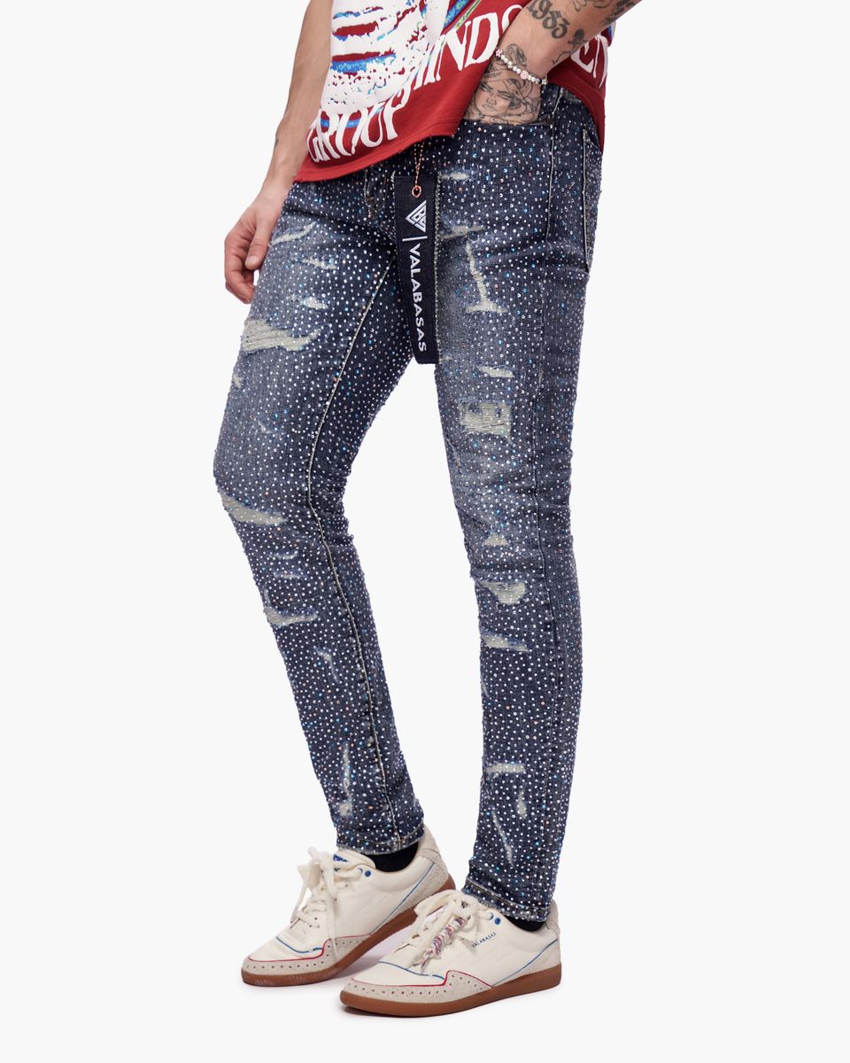 Valabasas Stagger Skinny Jeans - Patterned
