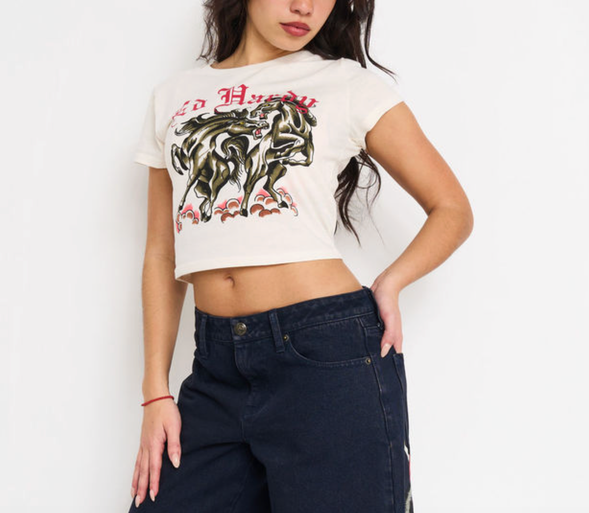 Ed Hardy Battle Horses Kids Tee - Cropped