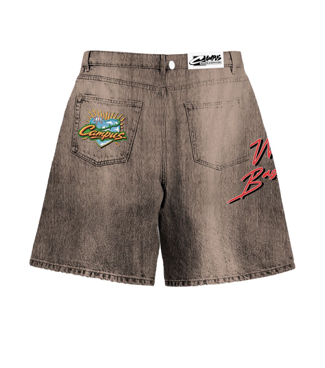 Campus Graphic Shorts - Vintage Wash Brown