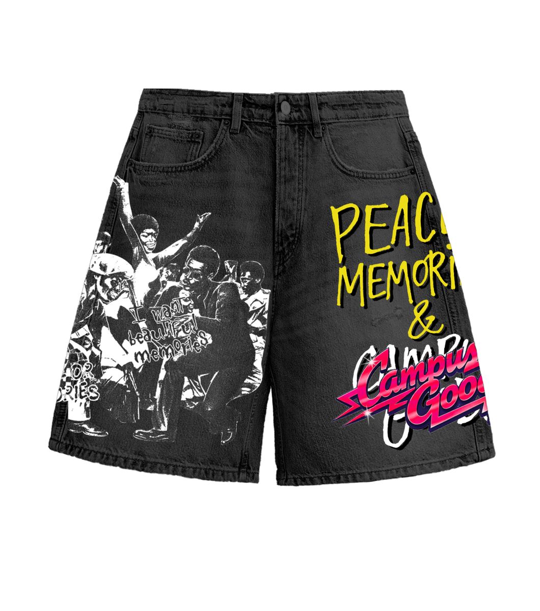 Campus Memories Denim Jort – Black