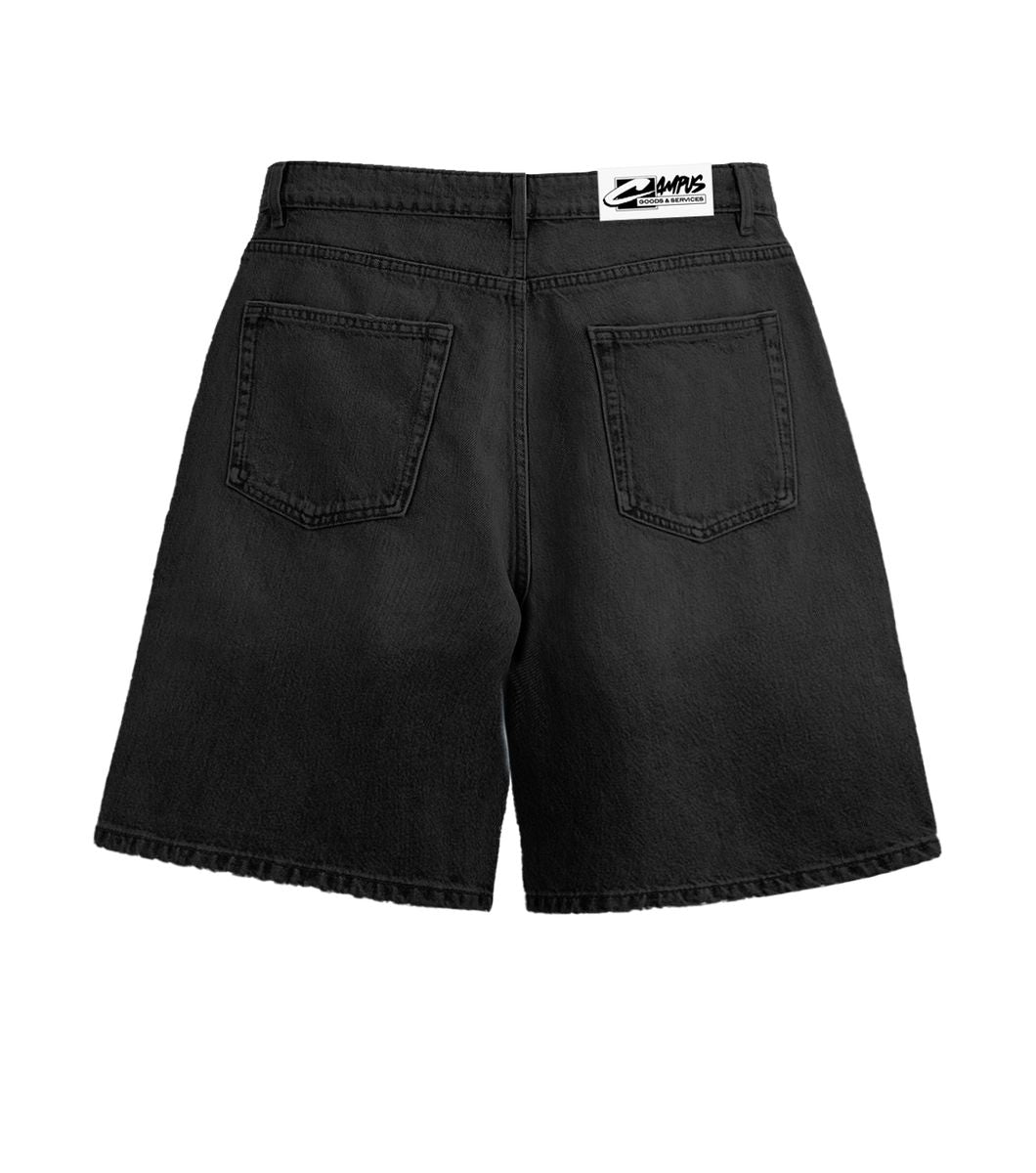 Campus Appliqué Denim Jorts – Black