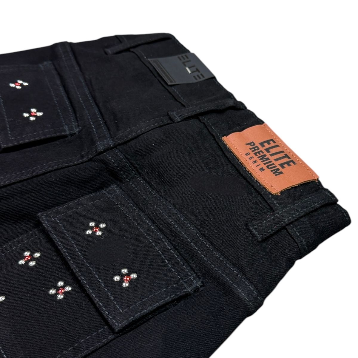 Elite Premium - Winners Embellished Denim Shorts – Jet Black