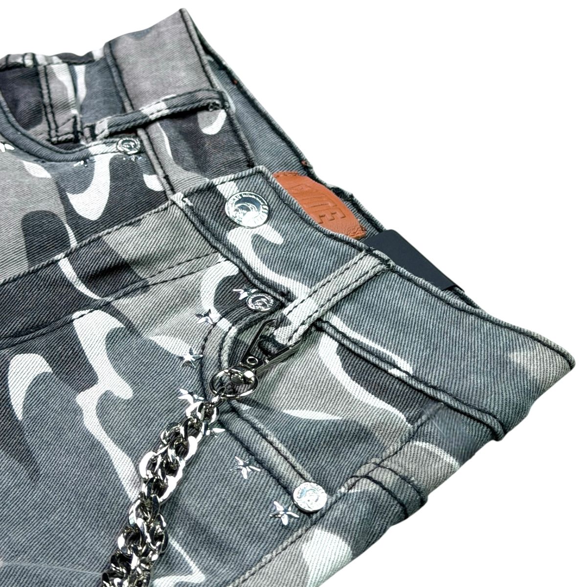 Elite Premium - Patch-Work Embellished Denim Shorts – Night Camo