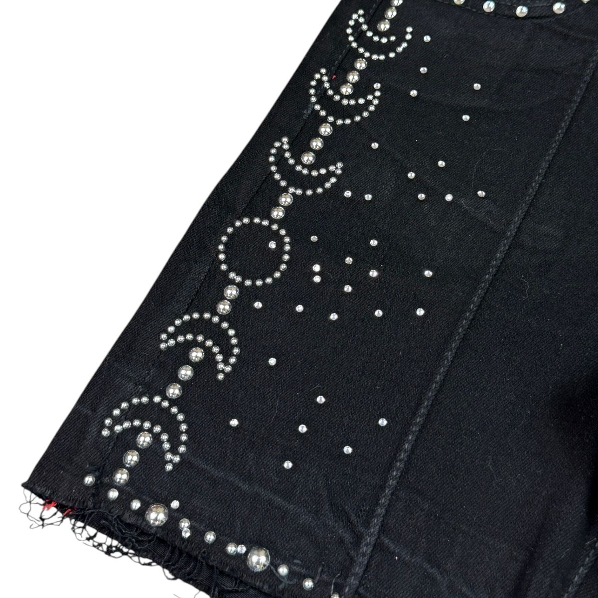 Elite Premium - Moon Phase Embellished Denim Shorts – Jet Black