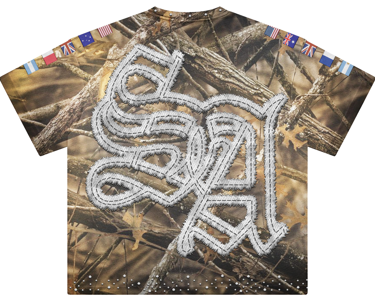 Street Iz Watchin Street Flag Tee – Woodland Camo
