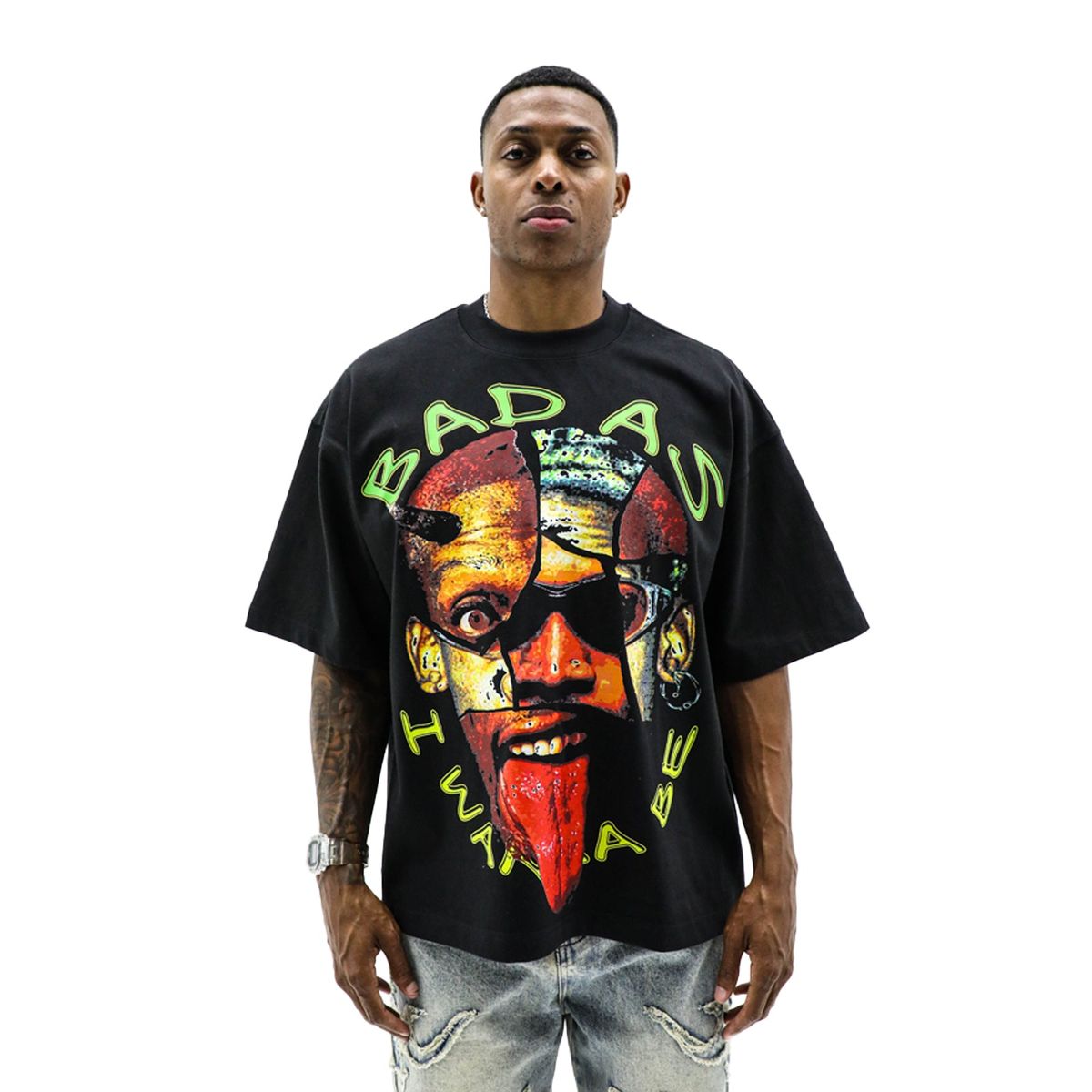 Heights Split-Face T-Shirt - Oversized