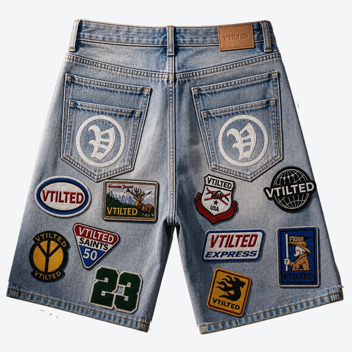 Vtilited Scouts Shorts - Embroidered Ice Blue