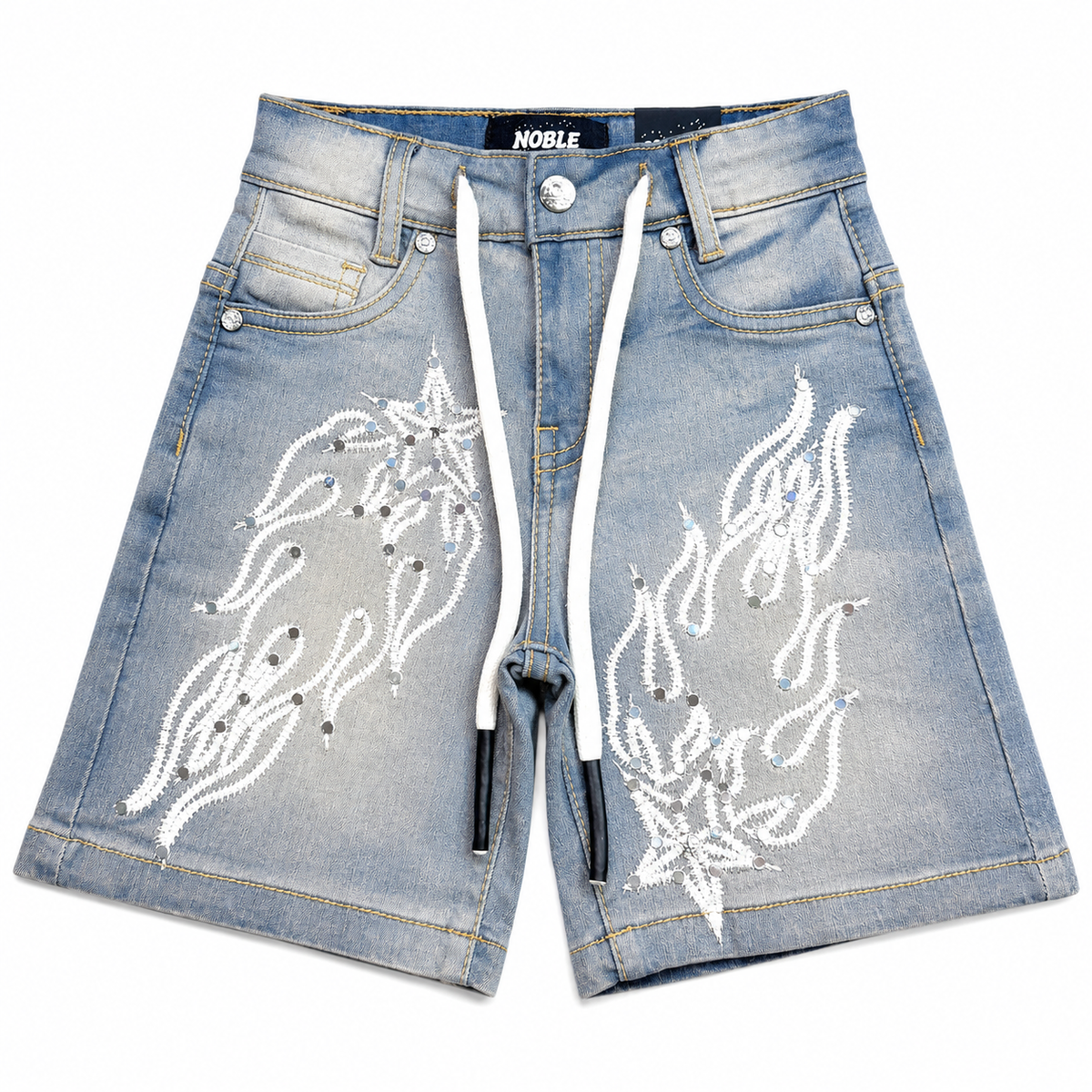 Noble Shooting Stars Kids Shorts - Embroidered
