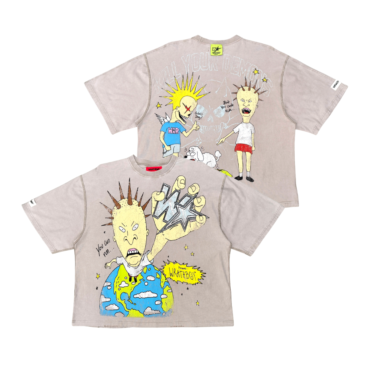 Wrathboy Punk Tee - Graphic Ltbrown
