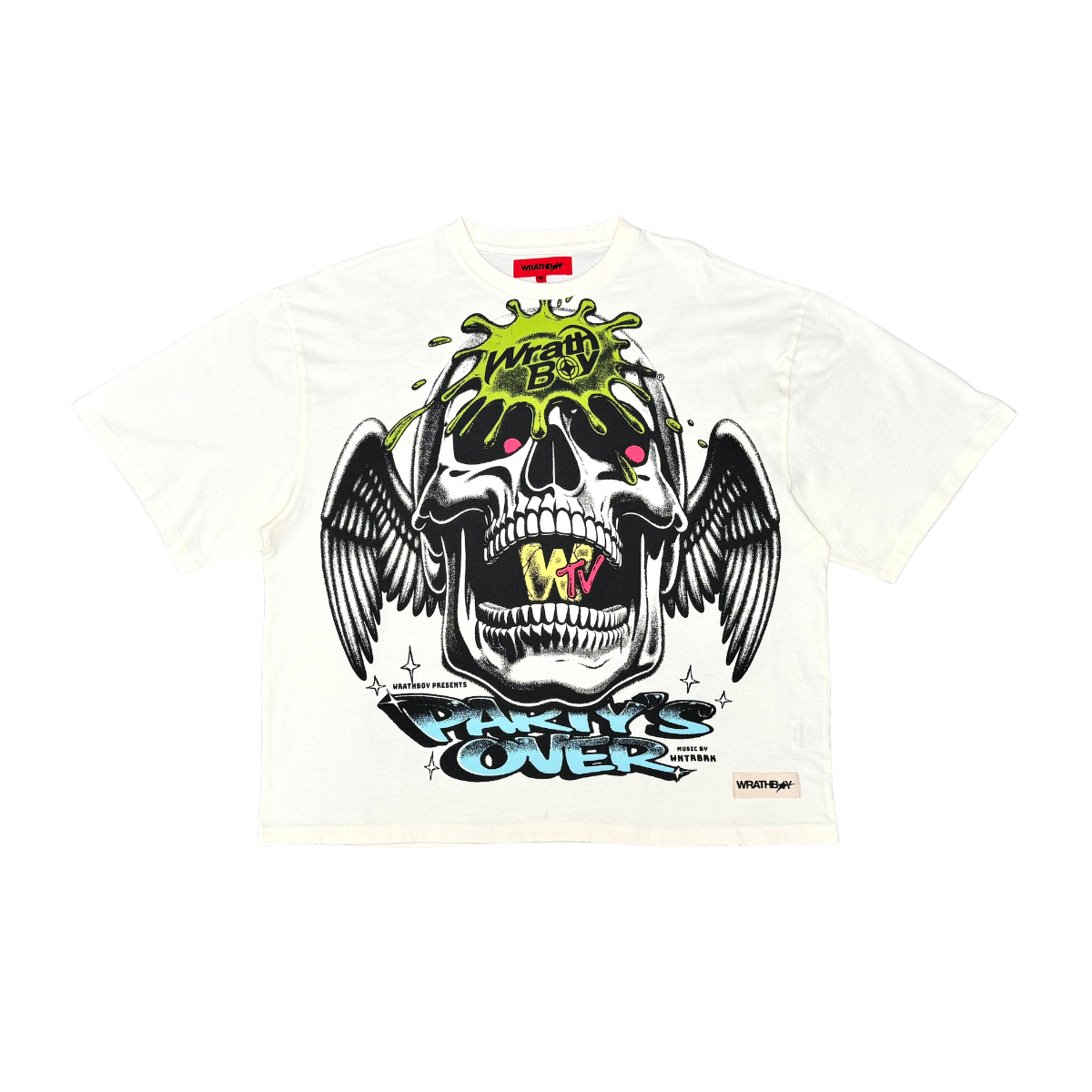 Wrathboy Skull T-Shirt - Graphic Offwht