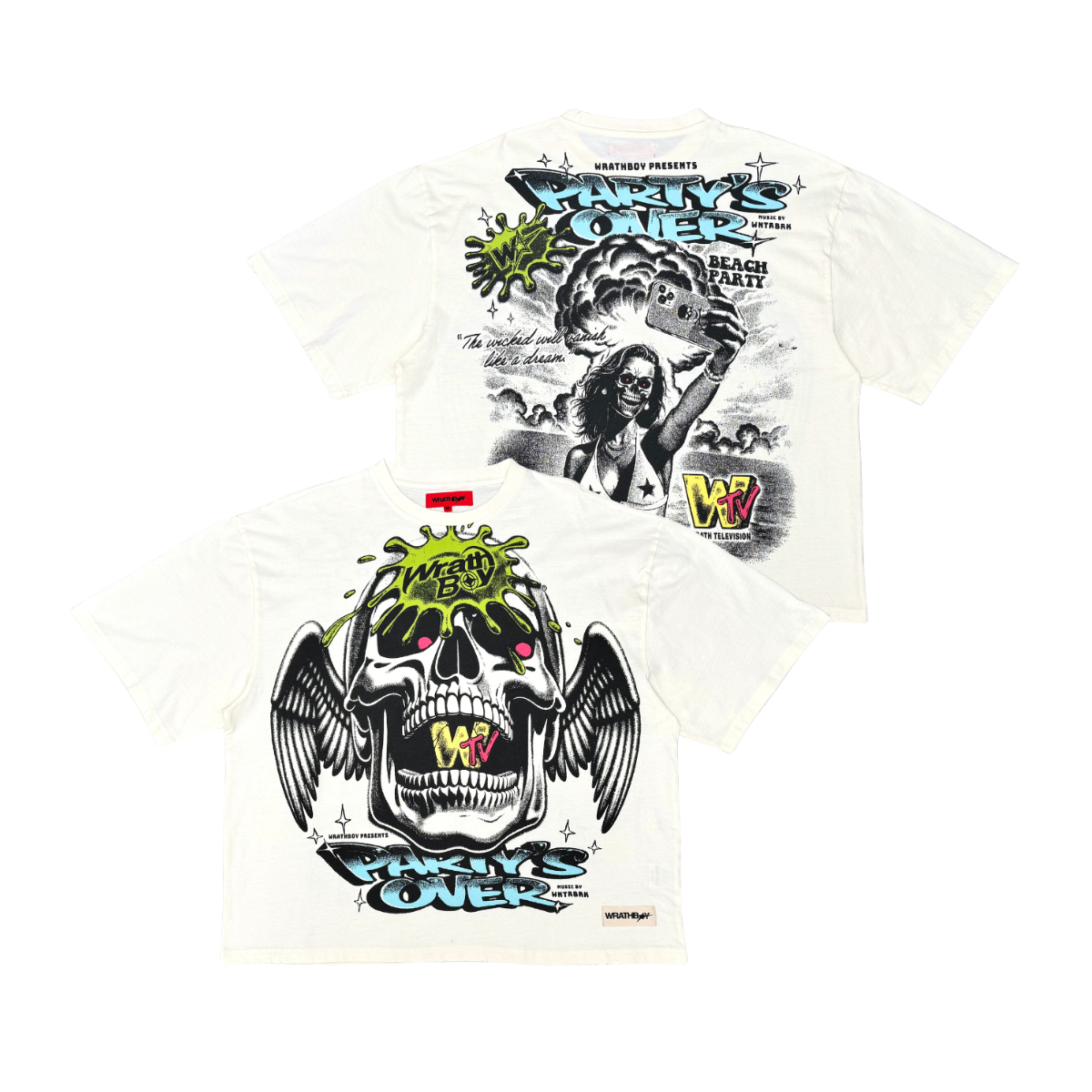 Wrathboy Skull T-Shirt - Graphic Offwht