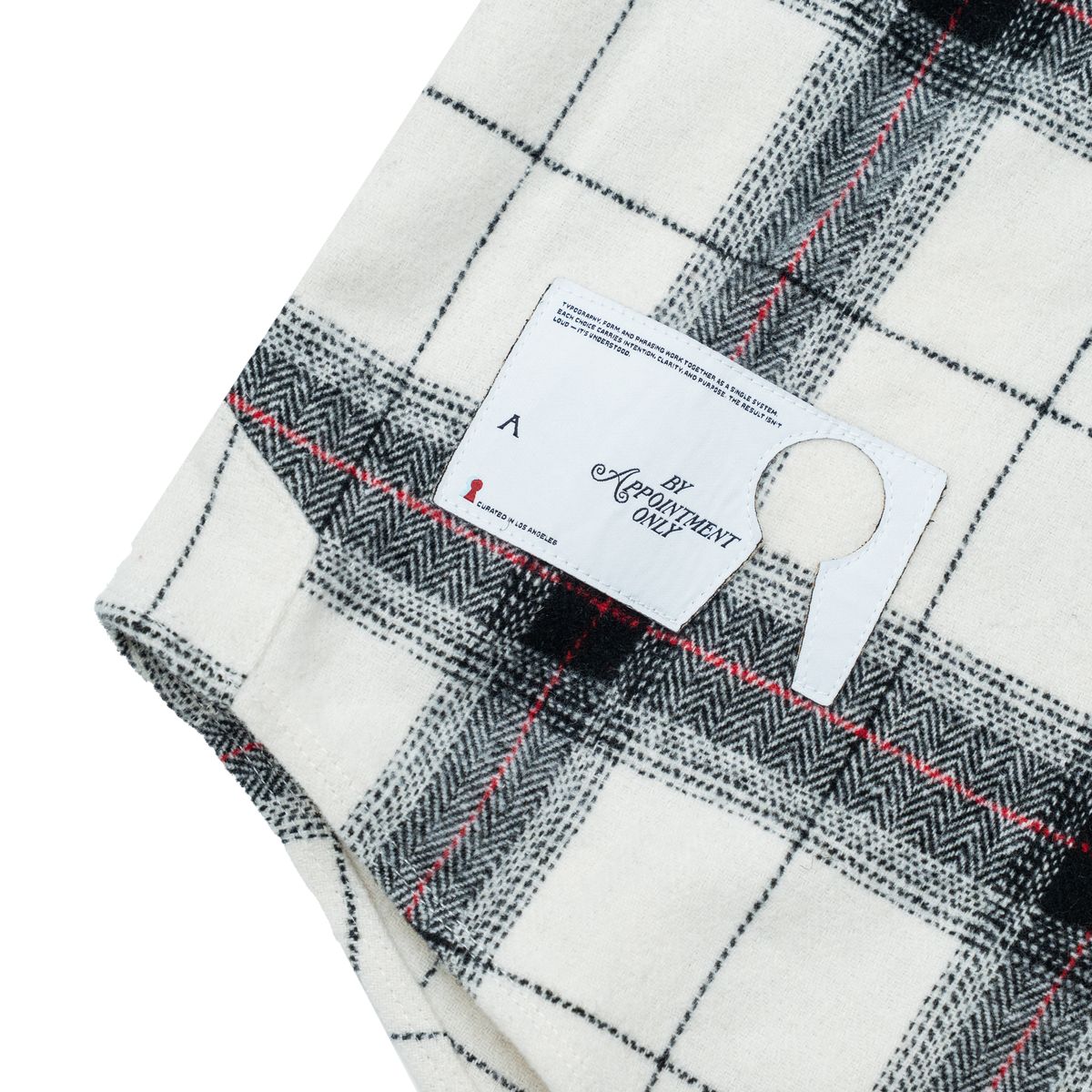 By Appointment Only Tension Embroidered Plaid Flannel Hoodie