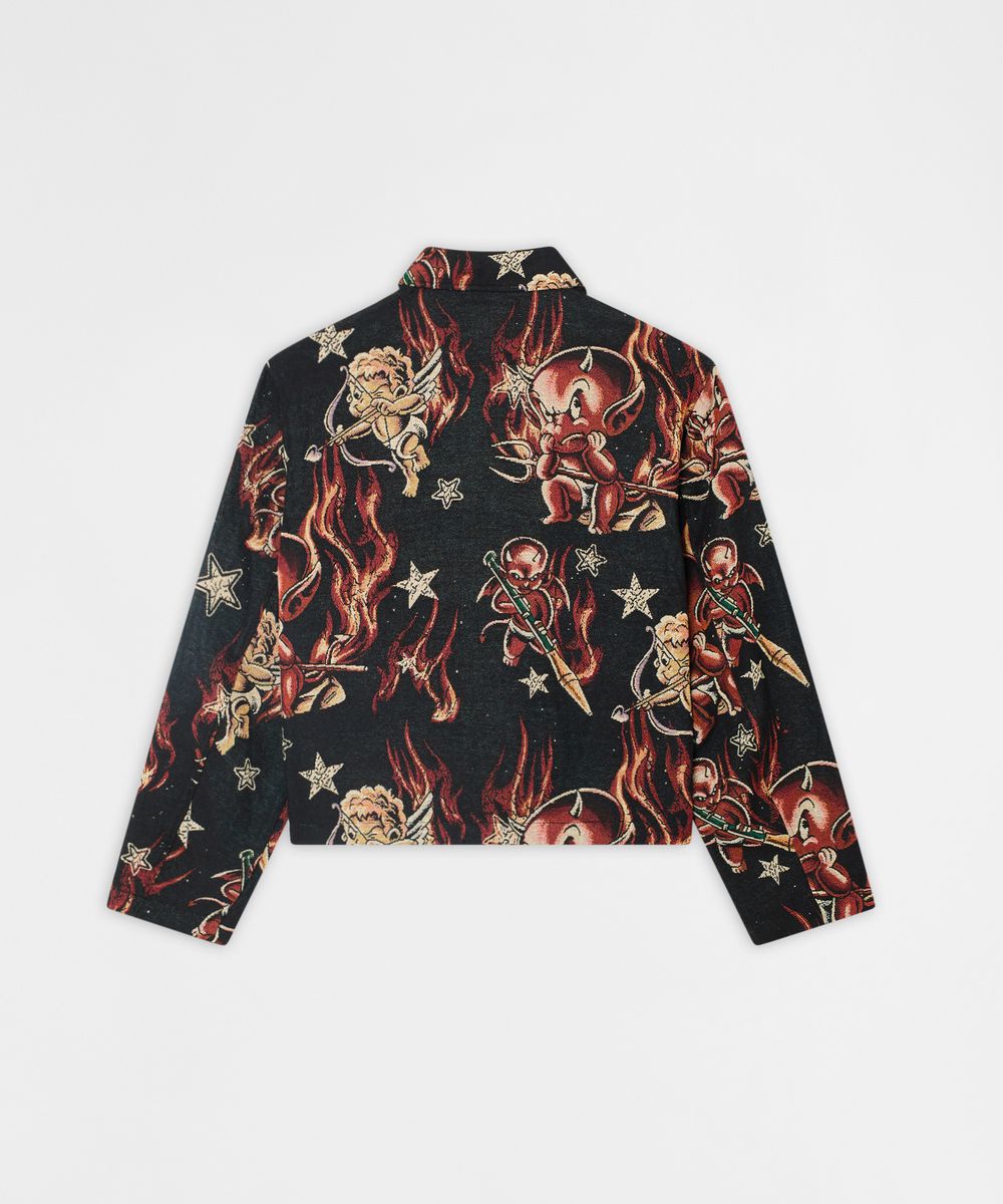 Reason Brand Love & Hate Tapestry Jacket – Black Multi