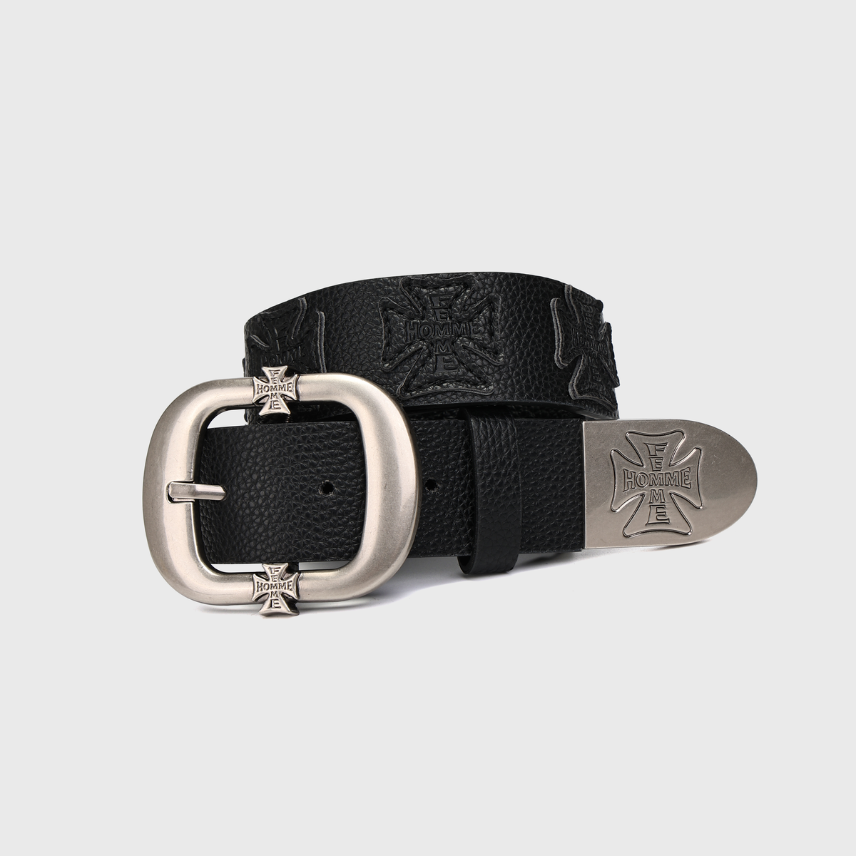 Iron Crest Patch Belt Black on Black