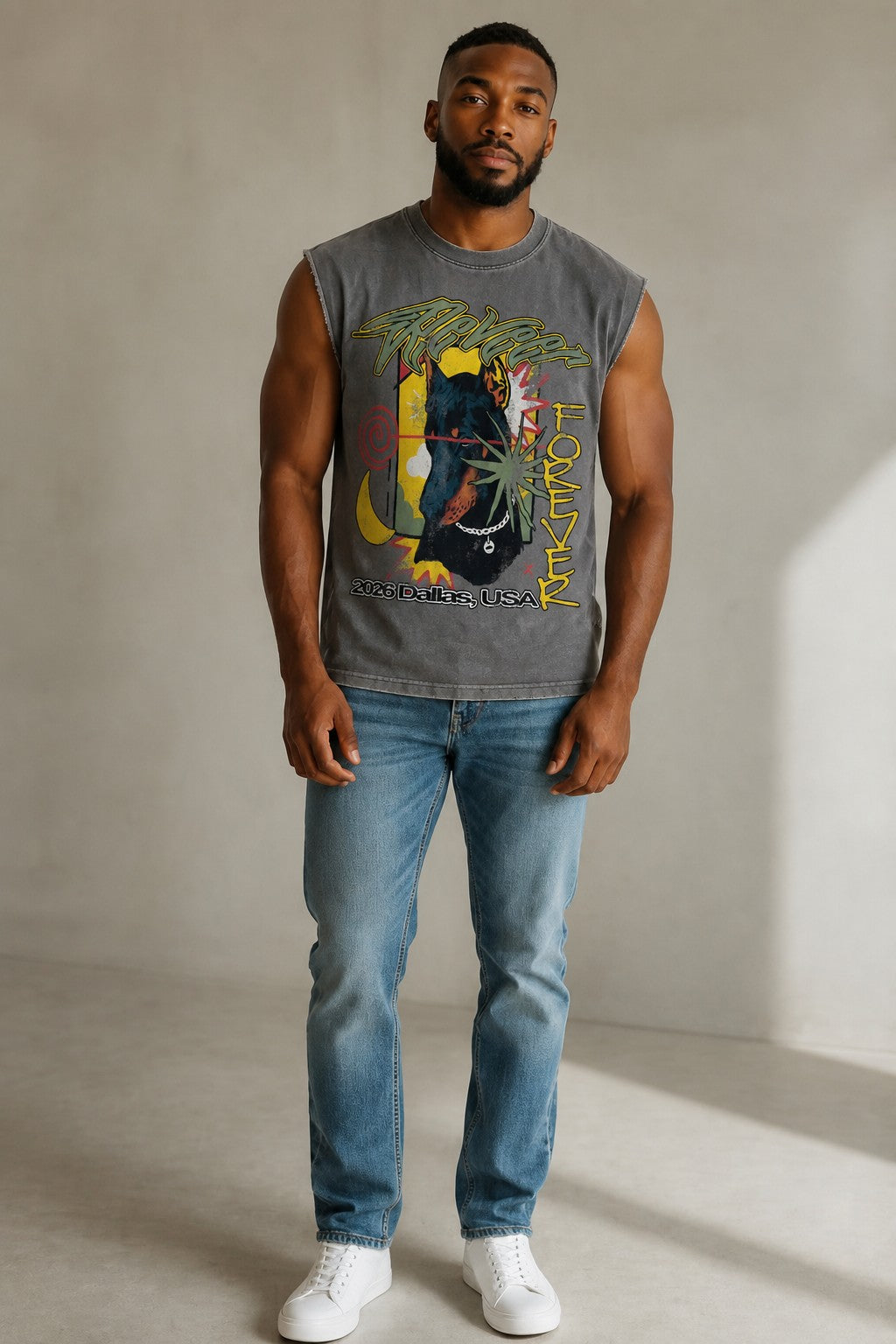 Reveer - DOBERMAN Cut-Off Graphic T-Shirt