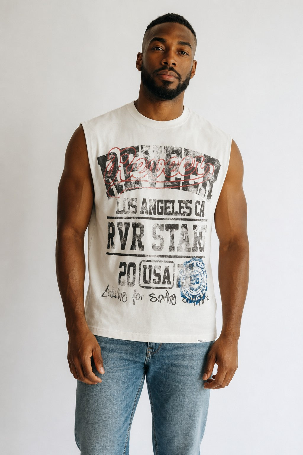 Reveer - STARS Cut-Off Graphic T-Shirt