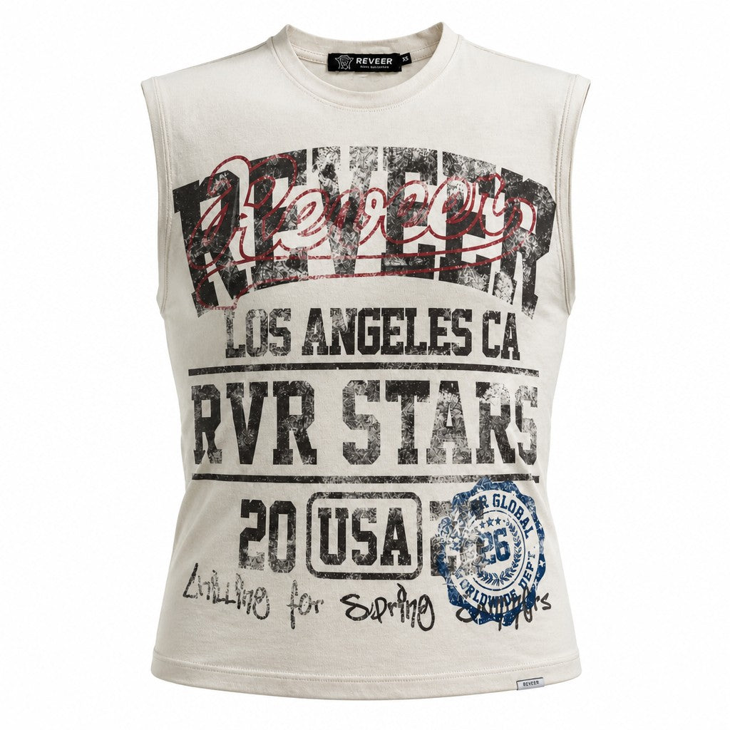 Reveer - STARS Cut-Off Graphic T-Shirt