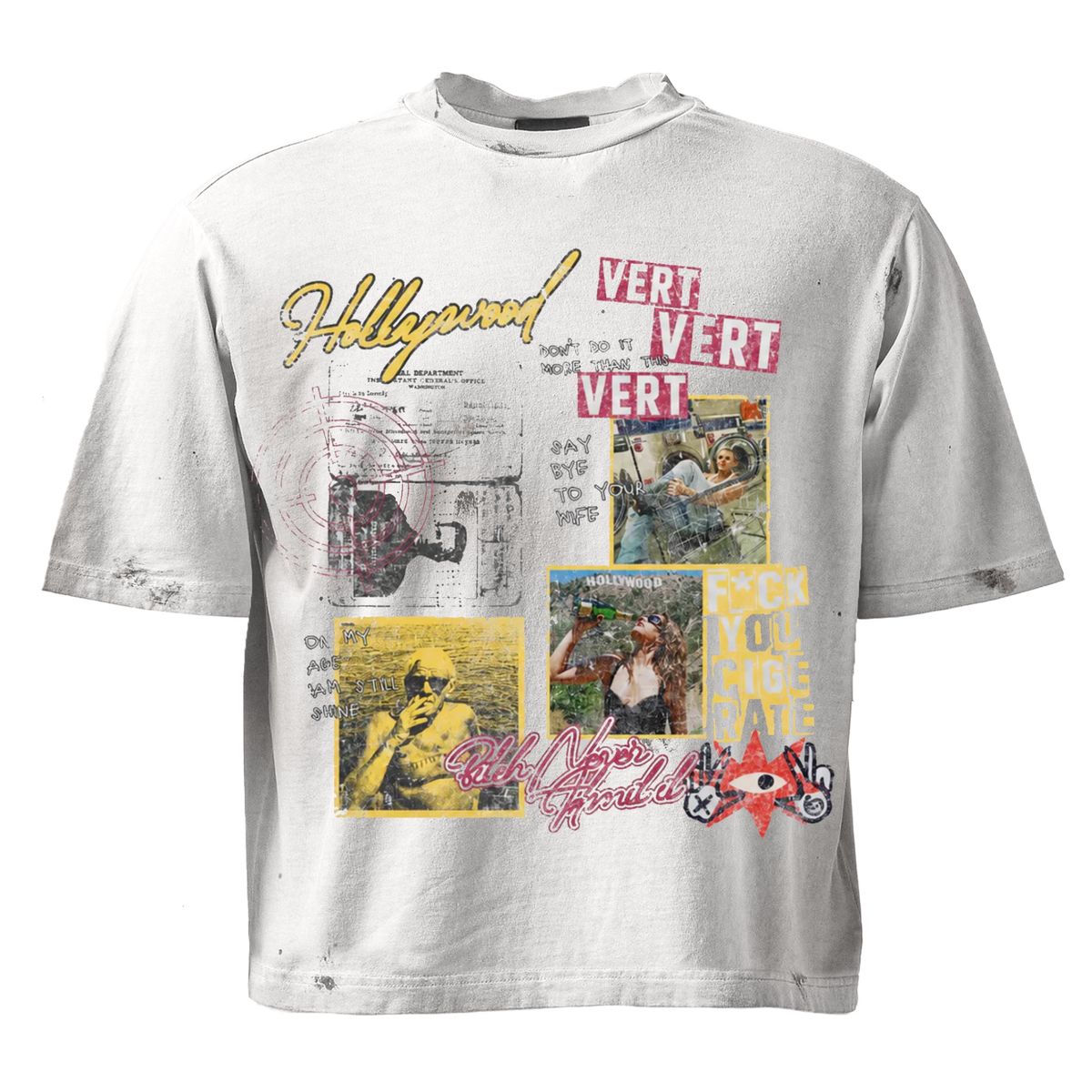 RETROVERT Hollywood Vert Graphic T-Shirt – White