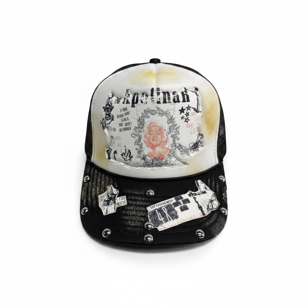 Apolinar Monroe Trucker Hat - Graphic Blkwht
