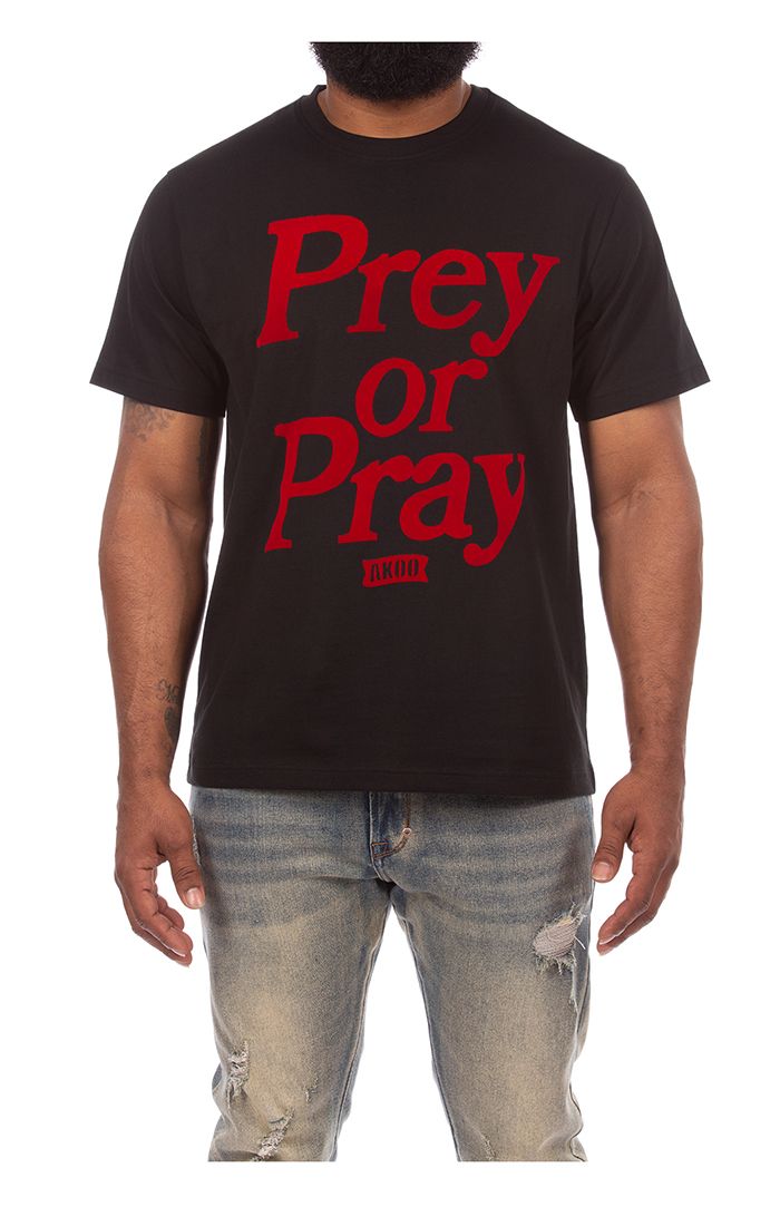 AKOO Prey or Pray Short Sleeve Knit Tee