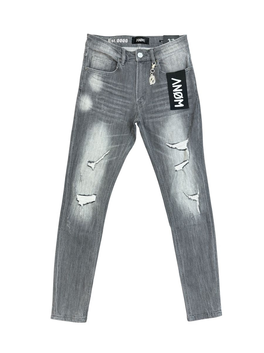 ANOM DENIM Avenue Skinny Jeans – Light Gray Wash