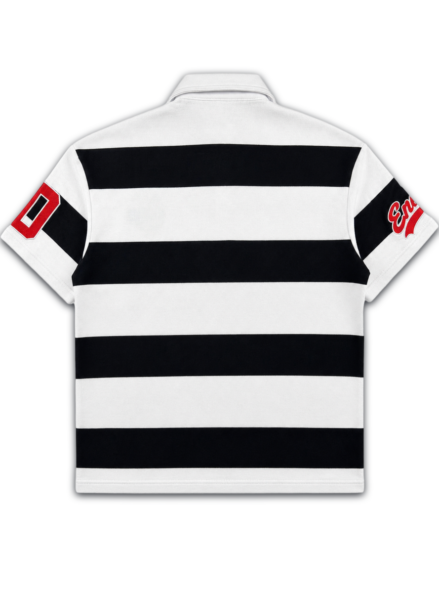 NME NYC Enemy Troops Rugby Polo Shirt – Black & White