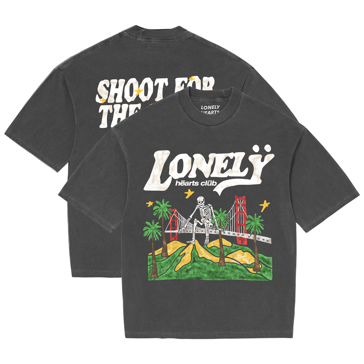 Lonely Heart Club Shoot for the Stars Graphic Heavyweight T-Shirt – Charcoal