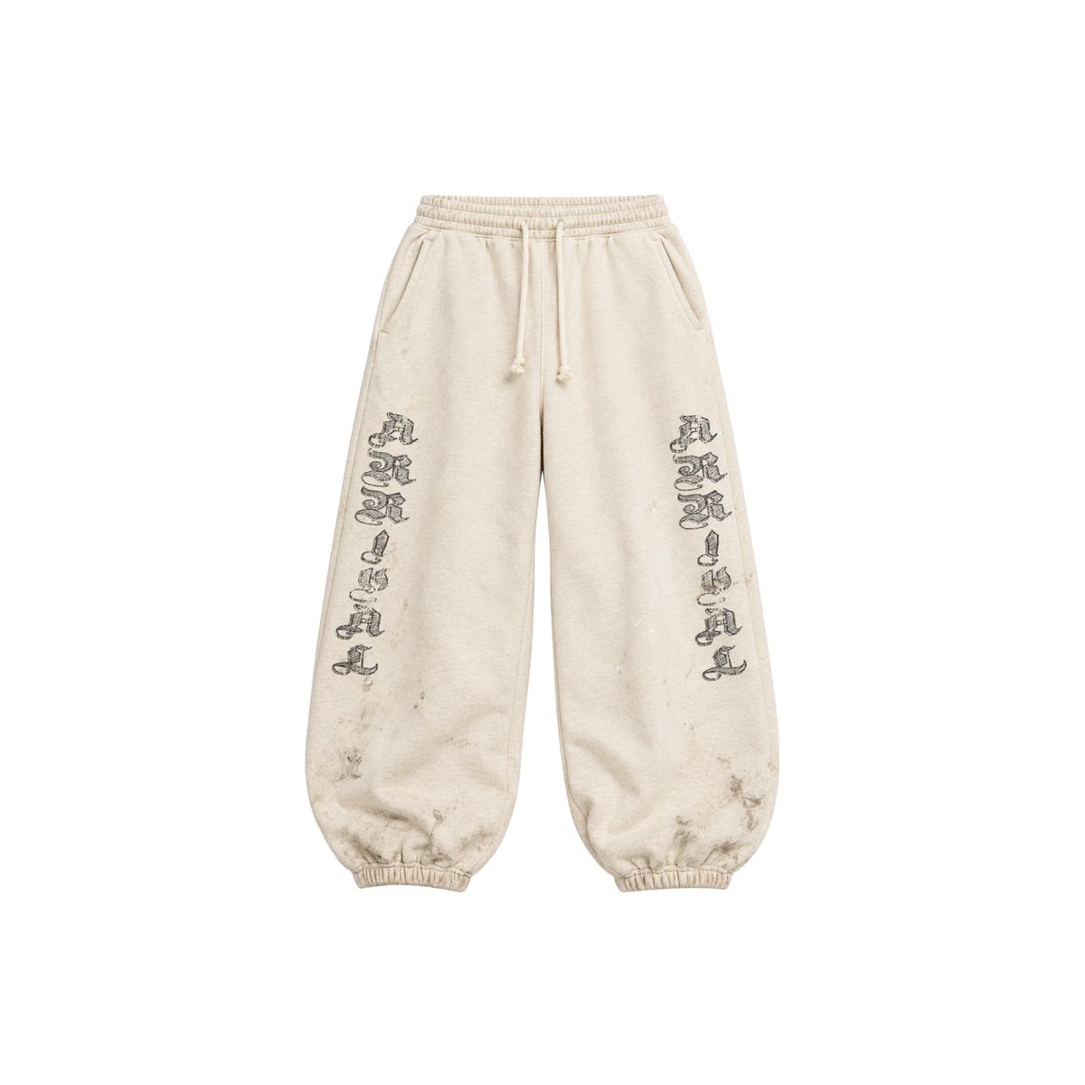 Arrival Worldwide Cream Collage Graphic Sweatpants